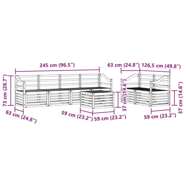 Комплект дивани за открито 7 pcs Естествен