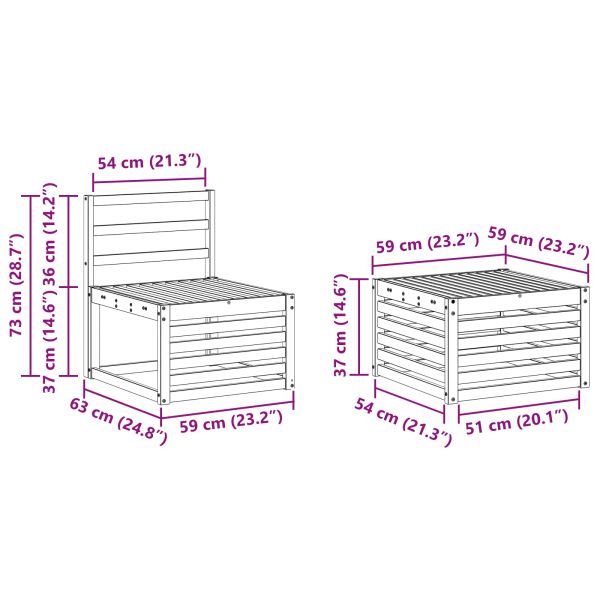 Комплект дивани за открито 7 pcs Естествен