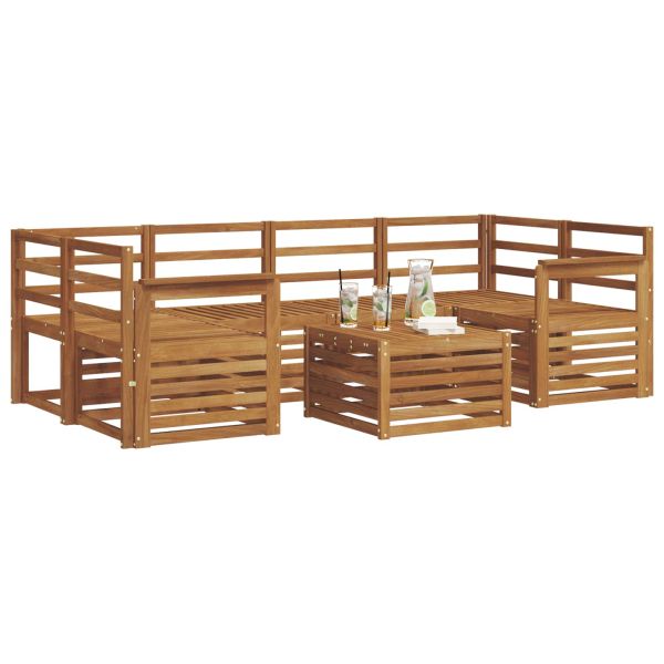 Комплект дивани за открито 7 pcs Естествен