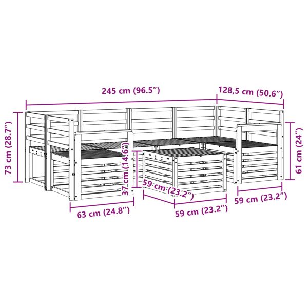 Комплект дивани за открито 7 pcs Естествен