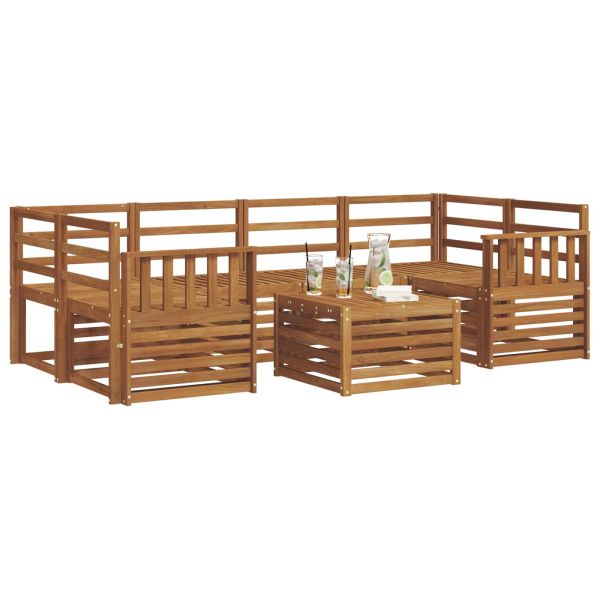 Комплект дивани за открито 7 pcs Естествен