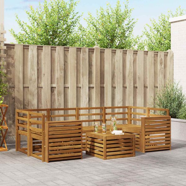 Комплект дивани за открито 7 pcs Естествен