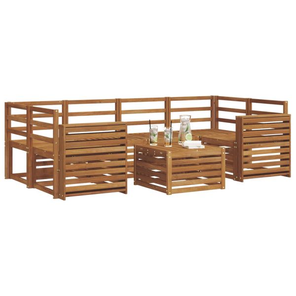 Комплект дивани за открито 7 pcs Естествен