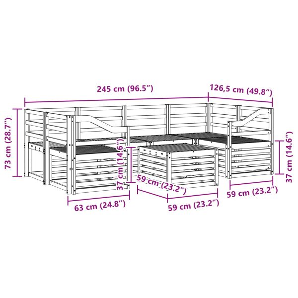 Комплект дивани за открито 7 pcs Естествен