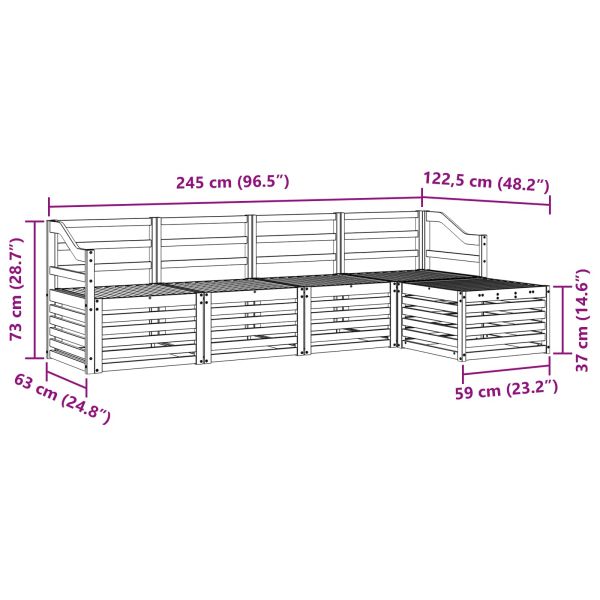 Комплект дивани за открито 5 pcs Естествен