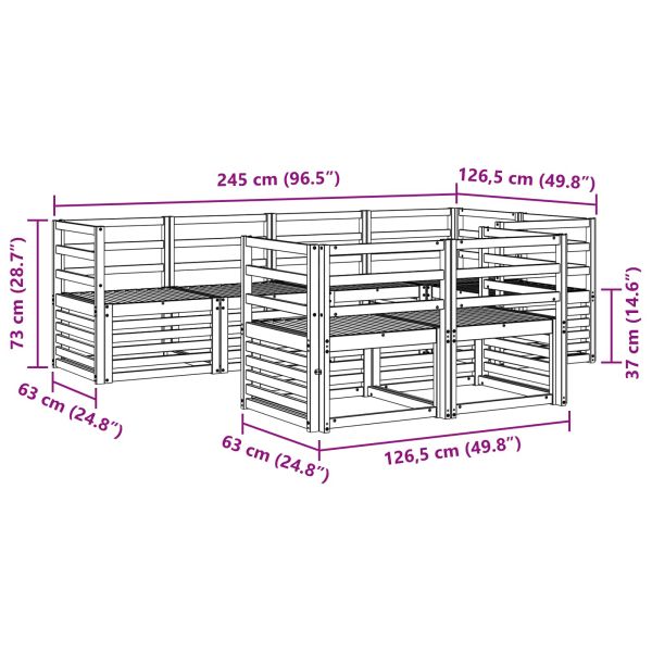 Комплект секционен диван 7 pcs Естествен