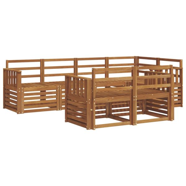 Комплект дивани за открито 7 pcs Естествен Полиестер