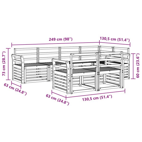 Комплект секционен диван 7 pcs Естествен