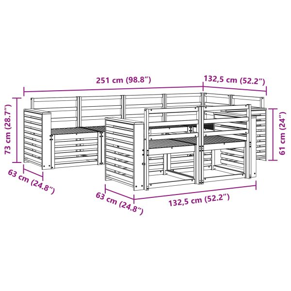 Комплект секционен диван 7 pcs Естествен