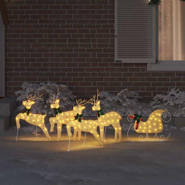LED елени 5 pcs Златист текстил