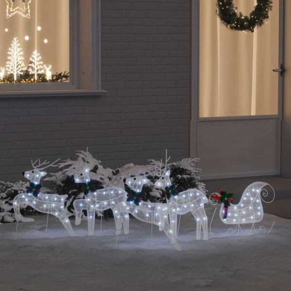 LED елени 5 pcs Бяло текстил