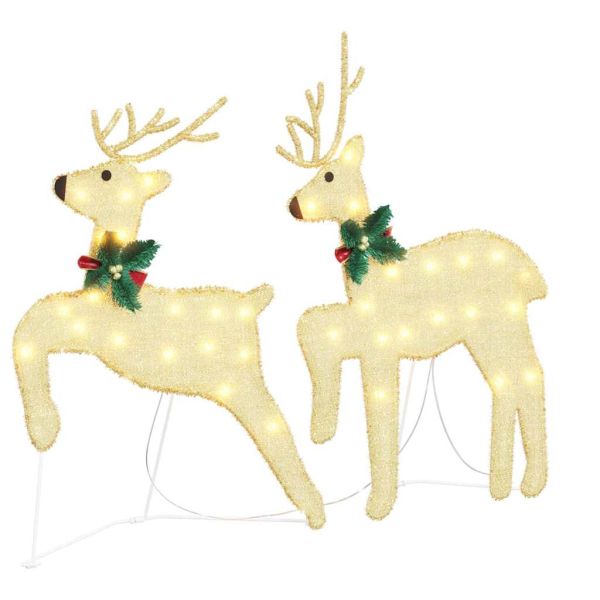 LED елени 7 pcs Златист текстил