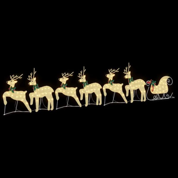 LED елени 7 pcs Златист текстил