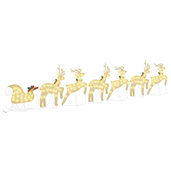 LED елени 7 pcs Златист текстил