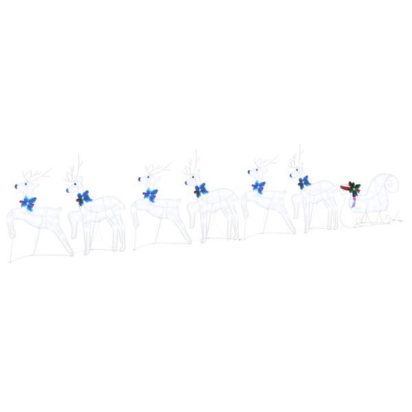 LED елени 7 pcs Бяло текстил