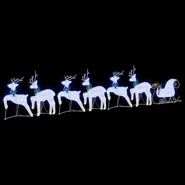LED елени 7 pcs Бяло текстил