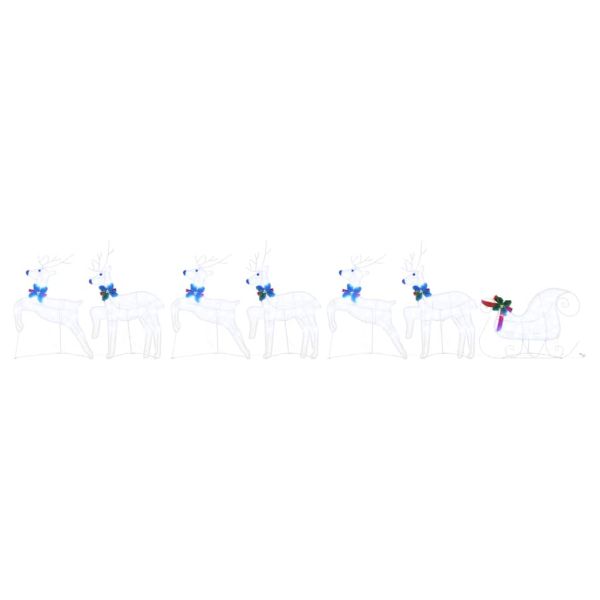 LED елени 7 pcs Бяло текстил