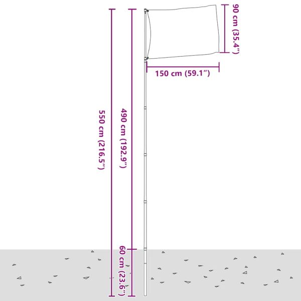 Флаг на Франция и стълб 5,5 м алуминий