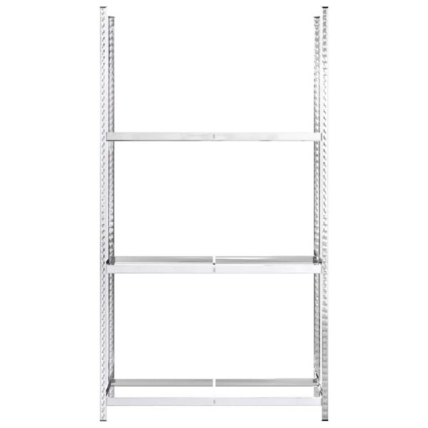 Стелажи за гуми с 3 рафта 4 бр сребристи 110x40x200 см стомана