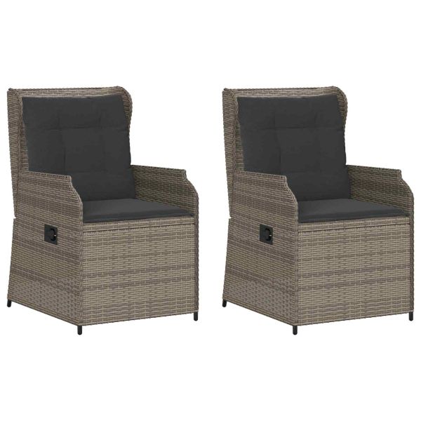 Градинска пейка 2 pcs Сив полиратан