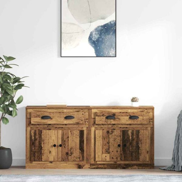 Скейдбордове с чекмедже 2 pcs Старо дърво 70 x 35,5 x 67,5 см