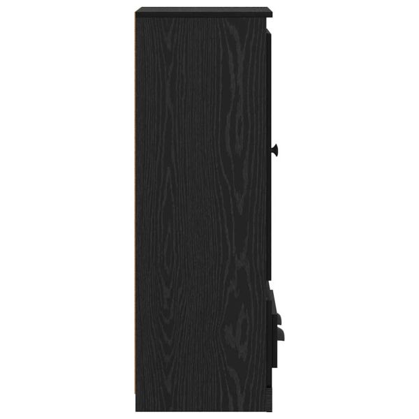 Висок шкаф с чекмедже 3 pcs Черния дъб Инженерно дърво