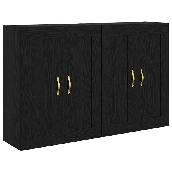 Стенно монтиран шкаф 2 pcs Черния дъб 69,5 x 34 x 90 см