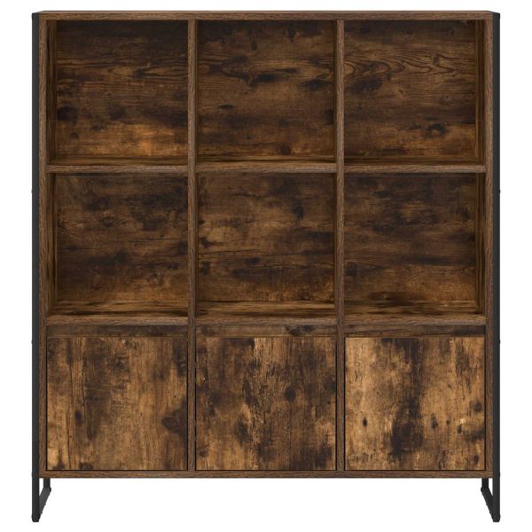 Шкаф за книги 99,5 x 30 x 108 см Инженерна дървесина Димящ дъб