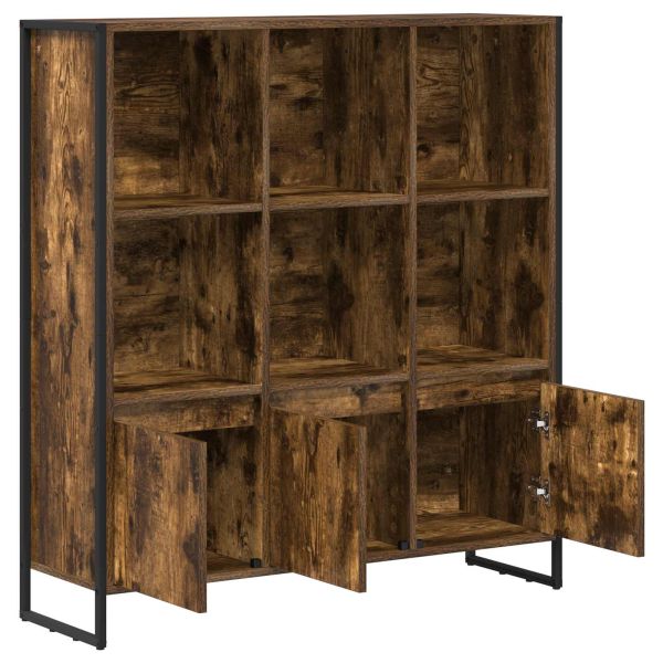 Шкаф за книги 99,5 x 30 x 108 см Инженерна дървесина Димящ дъб