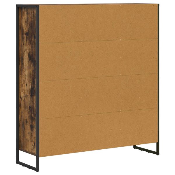 Шкаф за книги 99,5 x 30 x 108 см Инженерна дървесина Димящ дъб