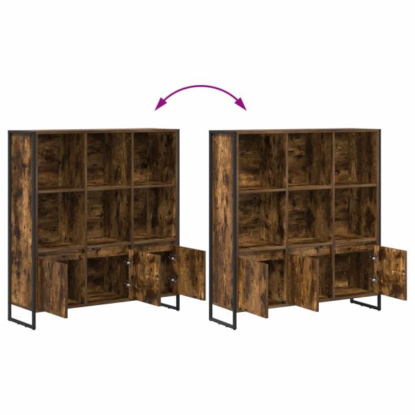 Шкаф за книги 99,5 x 30 x 108 см Инженерна дървесина Димящ дъб