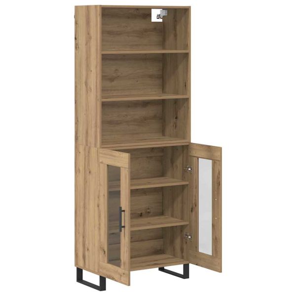 Висок шкаф 2 pcs Дъб Инженерно дърво