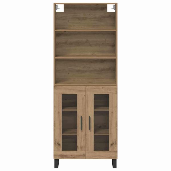 Висок шкаф 2 pcs Дъб Инженерно дърво
