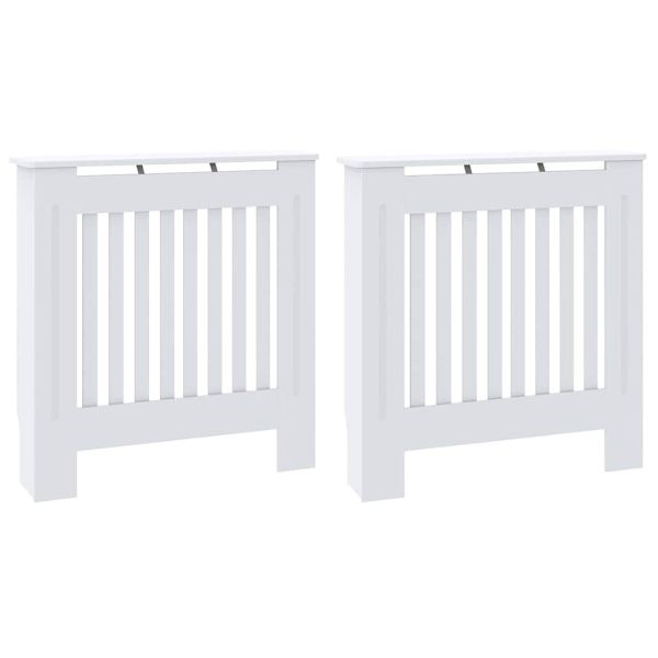 Калъф за радиатор 2 pcs Бяло 78 x 19 x 81,5 см Инженерно дърво