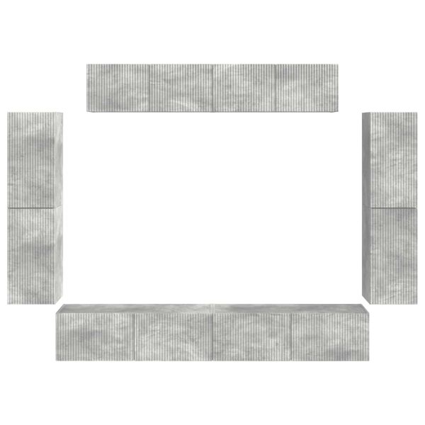 ТВ шкаф 8 pcs Циментено сиво