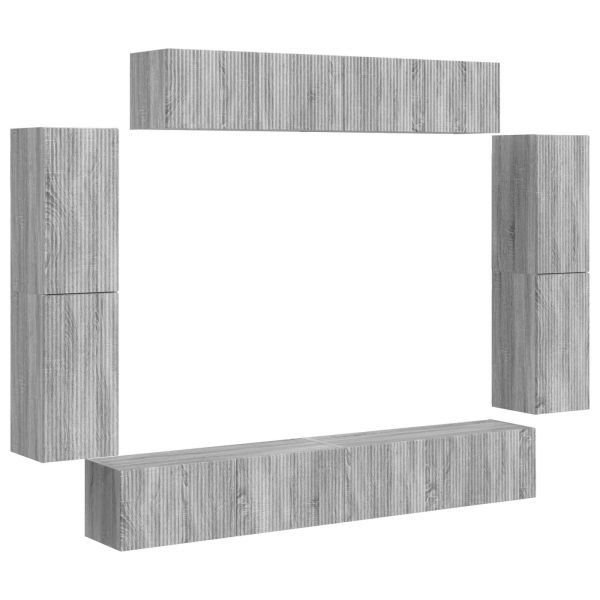ТВ шкаф 8 pcs Сив Сонома