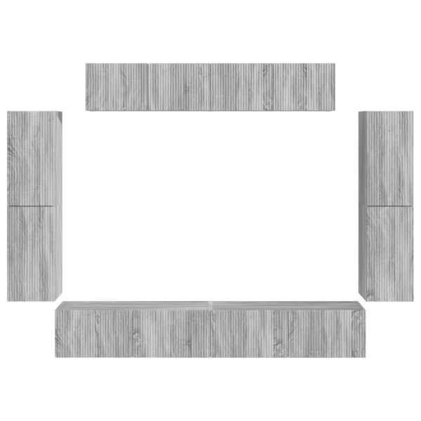 ТВ шкаф 8 pcs Сив Сонома