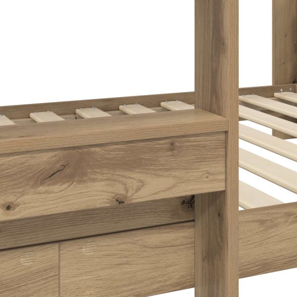 Двуетажно легло за деца Дъб 80 x 200 cm Инженерно дърво