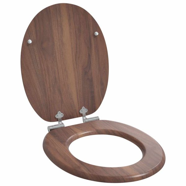 Мека затваряща се тоалетна седалка 2 pcs Кафяво 44 x 38 см ПДЧ