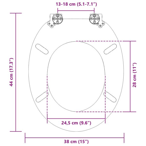 Мека затваряща се тоалетна седалка 2 pcs Кафяво 44 x 38 см ПДЧ