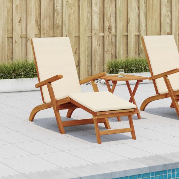 Сгъваем и reclining шезлонг 2 pcs Кремавобяло