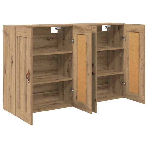 Стенно монтиран шкаф 2 бр. Дъб 69,5 x 34 x 90 см