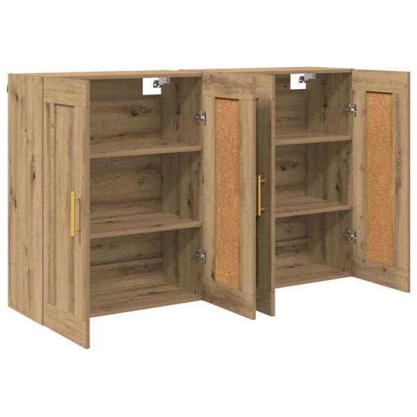 Стенно монтиран шкаф 2 бр. Дъб 69,5 x 34 x 90 см