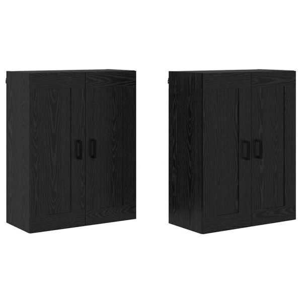 Стенно монтиран шкаф 2 pcs Черния дъб 69,5 x 34 x 90 см