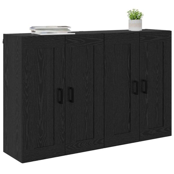 Стенно монтиран шкаф 2 pcs Черния дъб 69,5 x 34 x 90 см