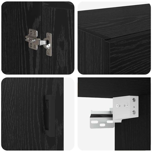Стенно монтиран шкаф 2 pcs Черния дъб 69,5 x 34 x 90 см