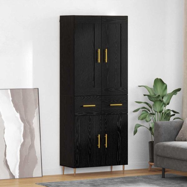 Висок шкаф Черния дъб 69,5 x 34 x 180 см Инженерно дърво