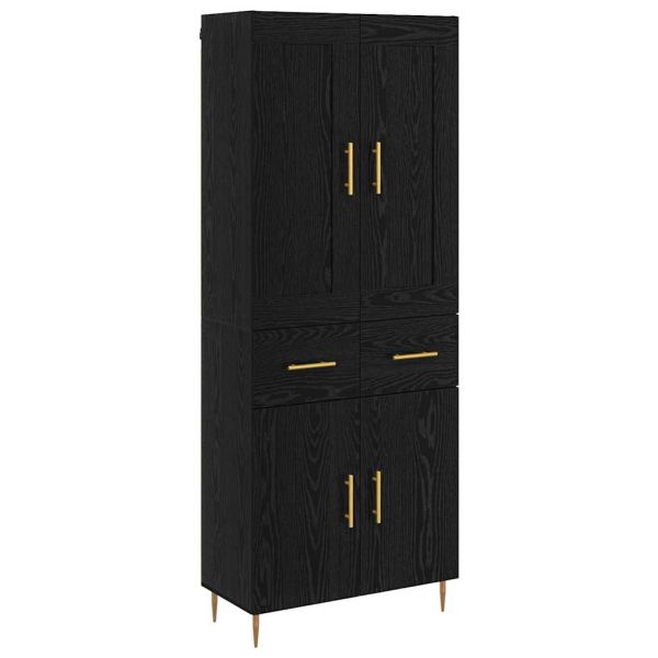 Висок шкаф Черния дъб 69,5 x 34 x 180 см Инженерно дърво