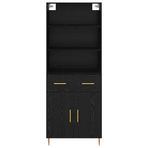 Висок шкаф Черния дъб 69,5 x 34 x 180 см Инженерно дърво