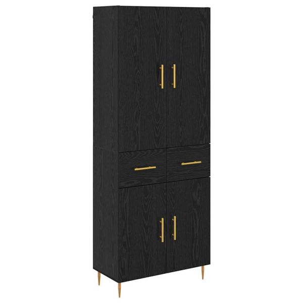 Висок шкаф Черния дъб 69,5 x 34 x 180 см Инженерно дърво